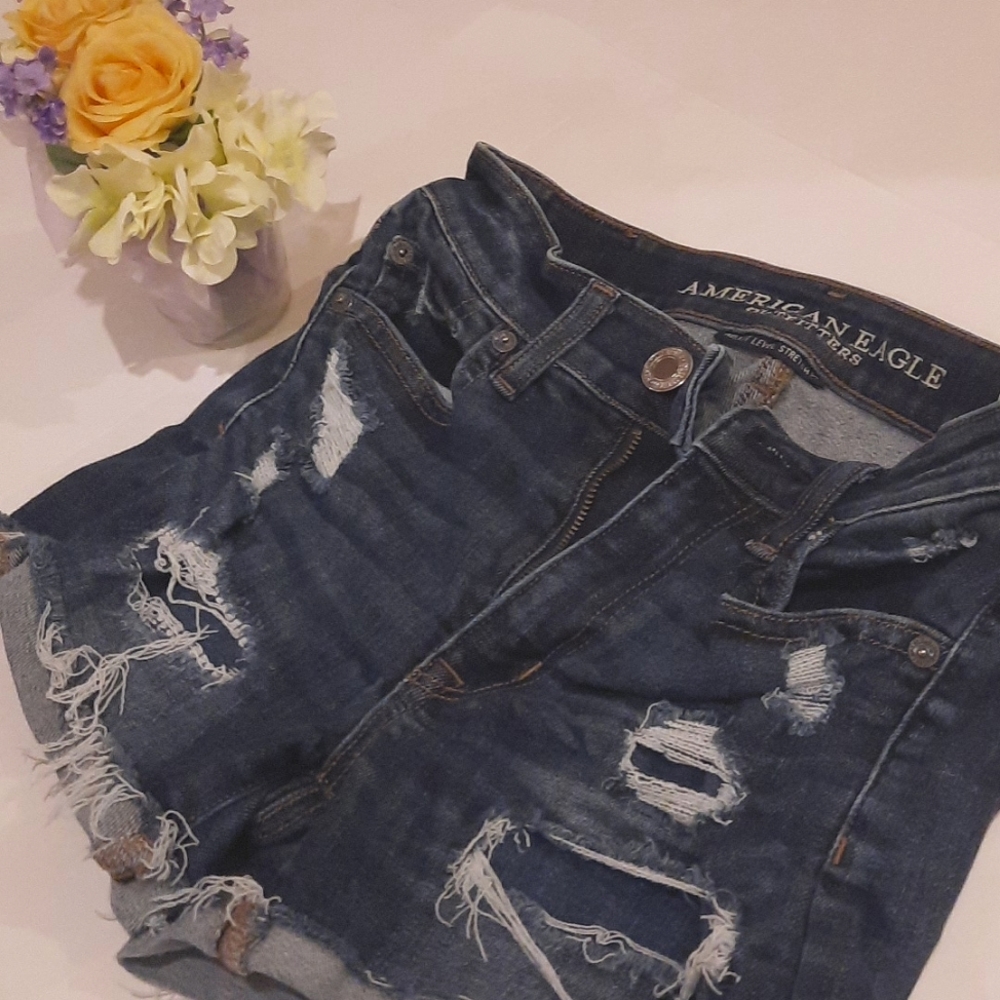 American Eagle ripped denim shorts